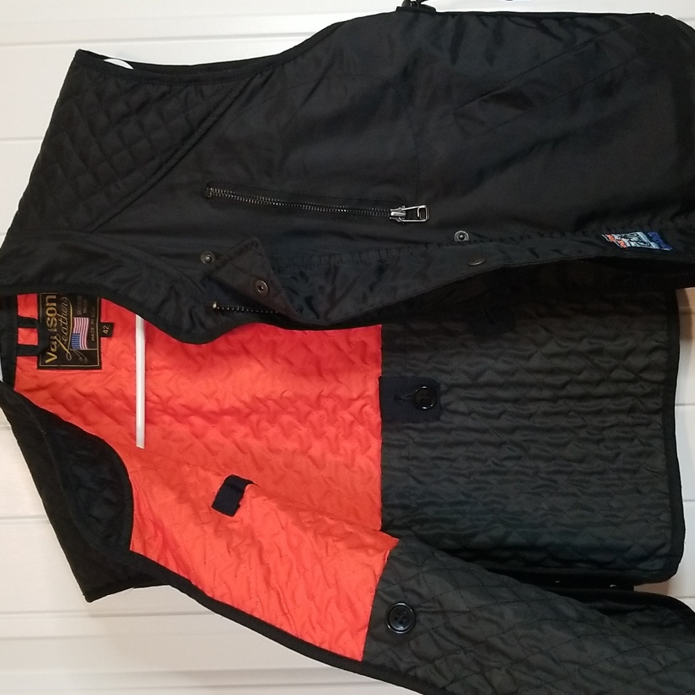 Vanson Black Triple Closure adjustable Quilted Vest Size 42 - Picture 12 of 13